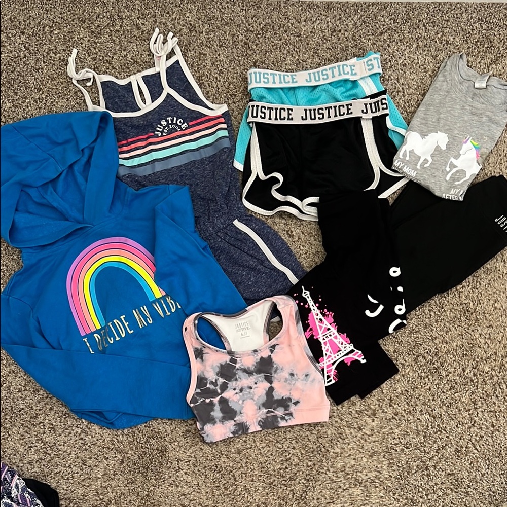 Justice Kids Clothing 8 Piece Bundle size 6/7